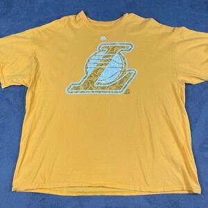 Los Angeles Lakers Majestic Nba Basketball Yellow T Shirt Adult Size Xxl 2Sxl